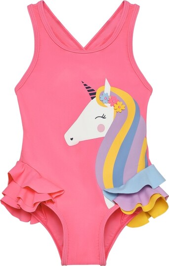 Color Kids Swimsuit W. Application Pink 92 Color Kids Swimsuit W. Application Pink 92