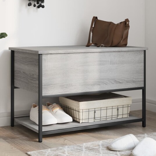  Oppbevaringsbenk grå sonoma 70x42,5x47 cm konstruert tre 8721012340725