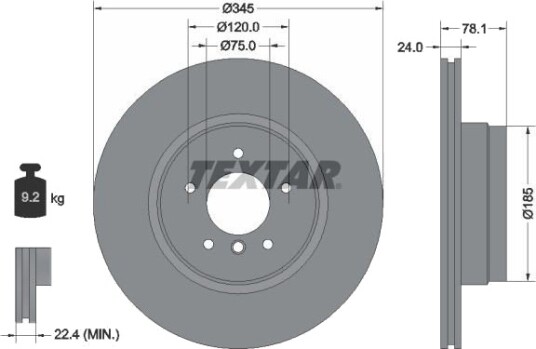 TEXTAR 92161203 Bremseskive