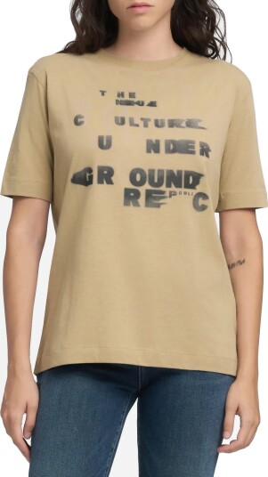 Replay Boxy Jersey T Shirt Beige XS