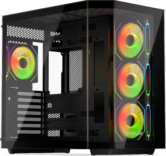 Krux Empero Midi Tower ARGB ATX 4x120mm ARGB-vifter Svart