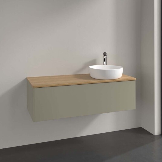 Villeroy & Boch Antao Servantskap med 1 skuff 120x50x36 cm m/lys Steingrå/Eik Villeroy & Boch Antao Servantskap med 1 skuff 120x50x36 cm m/lys Steingrå/Eik