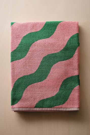 Jotex Badelaken 90x150 Cm Rosa/grønn WAVES 21378510192