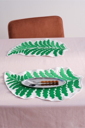 Jotex Bordmatte 2pakke Grønn/naturhvit FERN 221074101105