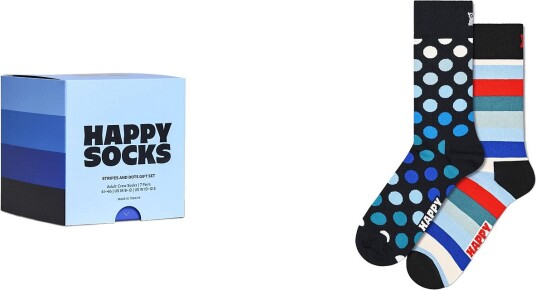 Happy Socks 2-Pack Graphic Socks Gift Set - NAVY - 36-40