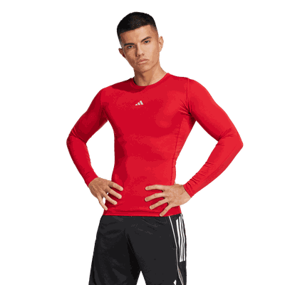 Adidas Techfit Long Sleeved Tee, kompresjonstrøye for fotball, herre Red XL Adidas Techfit Long Sleeved Tee, kompresjonstrøye for fotball, herre Red XL