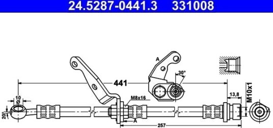 ATE 24.5287 0441.3 Bremseslange