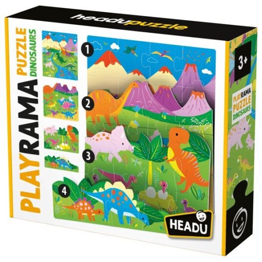 Headu Playrama Puslespill 3+Ã¥r Dinosaur