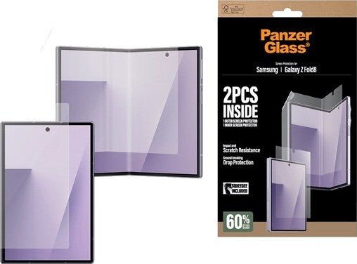PanzerGlass 2-i-1 Skjermbeskytter til Samsung Galaxy Z Fold8 - Sub og Hoved Film