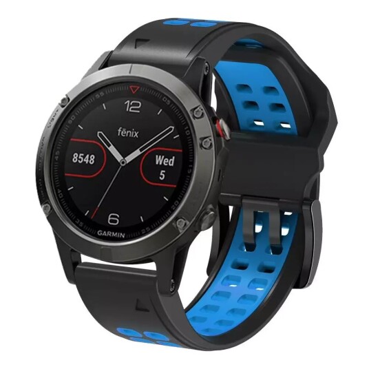 INCOVER Garmin Universal Silikonstropp med Doble Dull (26mm) - Svart / Blå