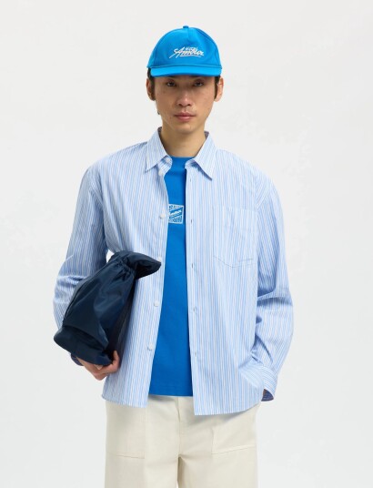 Selected Slhrlxhotel Amour Emb Ls Shirt Blue XXL Selected Slhrlxhotel Amour Emb Ls Shirt Blue XXL