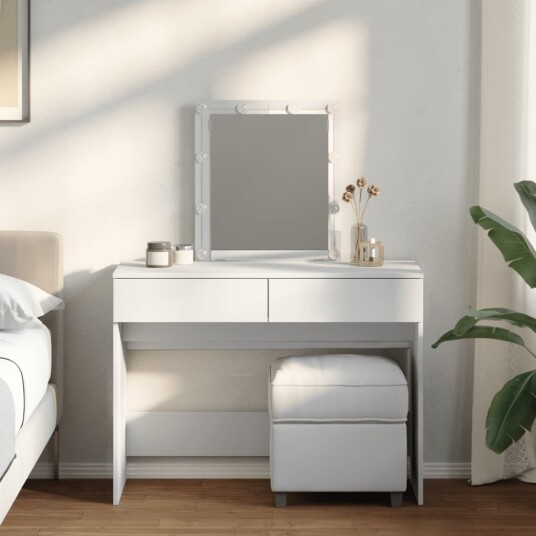 Sminkebord med LED hvit 100x40x130 cm Sminkebord med LED hvit 100x40x130 cm