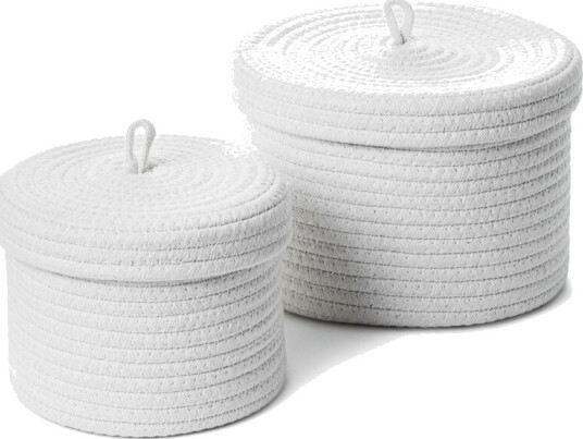 Olsen Home Basket With Lid 14x19 cm and 16x23 cm Beige 2 pcs Olsen Home Basket With Lid 14x19 cm and 16x23 cm Beige 2 pcs