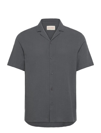 Revolution Short Sleeved Cuban Shirt Grey XXL Revolution Short Sleeved Cuban Shirt Grey XXL