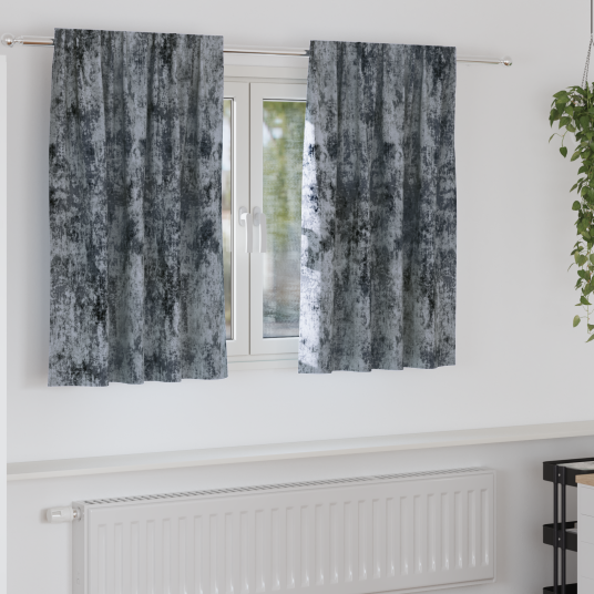 Gardin med gardiner 2 pcs Sølvgrå 140 x 140 cm Fløyel Gardin med gardiner 2 pcs Sølvgrå 140 x 140 cm Fløyel