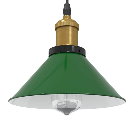 Høydejusterbar E27 Glans Grønn Ø 22cm Metall Høydejusterbar E27 Glans Grønn Ø 22cm Metall