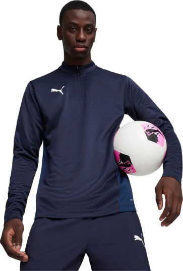Puma teamGOAL Training 1/4 Zip Top, fotballgenser, herre Navy-White-Blue