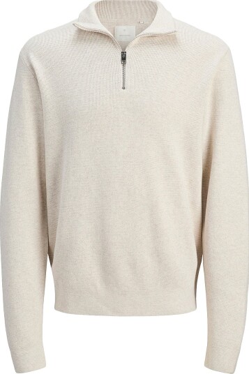 Jack & Jones Genser jprBlamilano Stitch Knit Half Zip S Hvit
