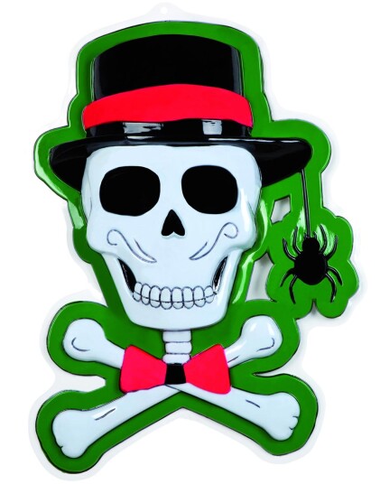 Boland Spider Skull 52x38 cm PVC Plast Dekorasjon Day of the Dead