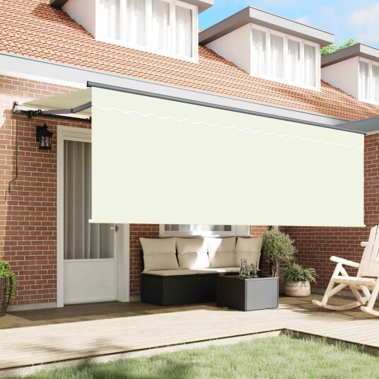 Markise med persienne Krem 350 x 200 x 120 cm Stoff Metall