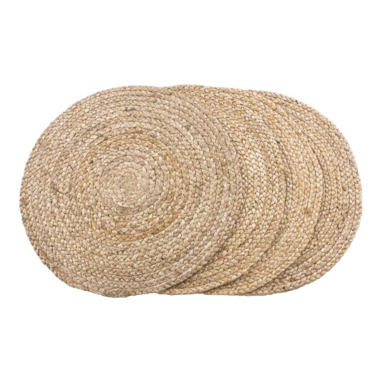 Bombay dekkebrett Ø38 cm sett av 4 natur.