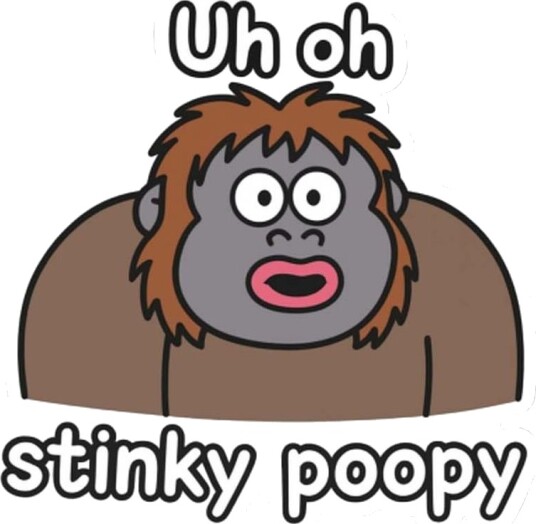 Klistremerke   Uh Oh Stinky Poopy   4 Klistremerker