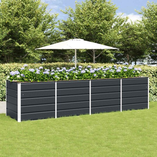 vidaXL Plantekassed Antrasitt 320 x 80 x 75 cm Stål