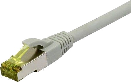 SYNERGY Patchkabel RJ45, CAT6A 500Mhz,25m, grau, S-STP(S/FTP), TPE/LSZH(Ultraflex), AWG26, mit CAT7 Rohkabel, Synergy 21
