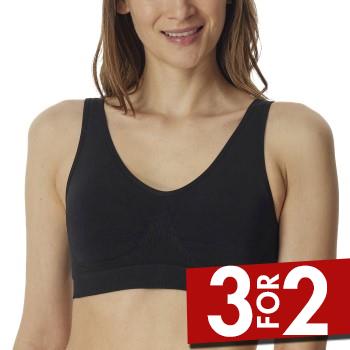 Schiesser BH Bustier Removable Pads Bra Svart polyamid 3XL Dame