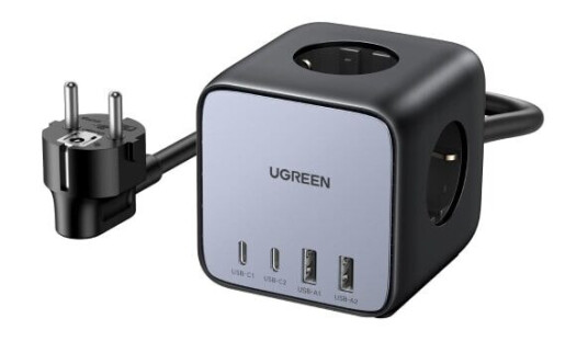 Ugreen DigiNest Pro 3x USB-A & 3x USB-C 1,8m Strømfordeler Grå Ugreen DigiNest Pro 3x USB-A & 3x USB-C 1,8m Strømfordeler Grå