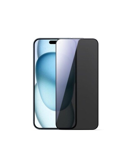 Joyroom JR MLG0282 2.5D Dustproof Privacy Tempered Glass with Black Frame for iPhone 15 Plus/16 Plus