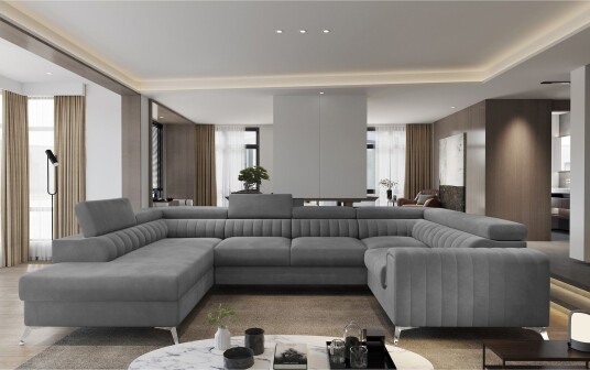 Kotori Hjørnesovesofa m. Sjeselong Lysegrå
