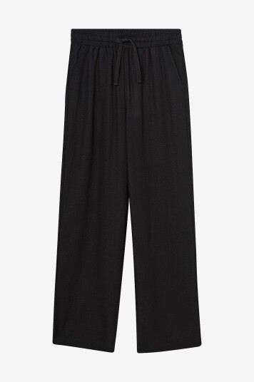 Grunt Bukser Allan Linen Pants Svart