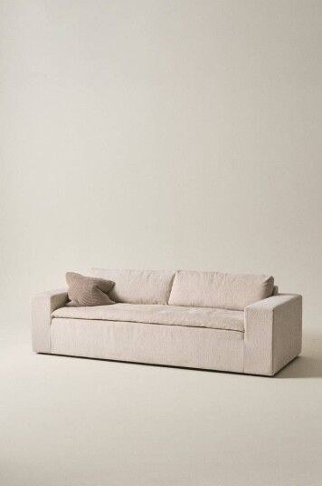 Jotex SARBONNE sofa 3-seter Eliseouter: champagne color leather /inside: offwhite velvet 1715054-03-0 1715054-02-0 Jotex SARBONNE sofa 3-seter Eliseouter: champagne color leather /inside: offwhite velvet 1715054-03-0 1715054-02-0