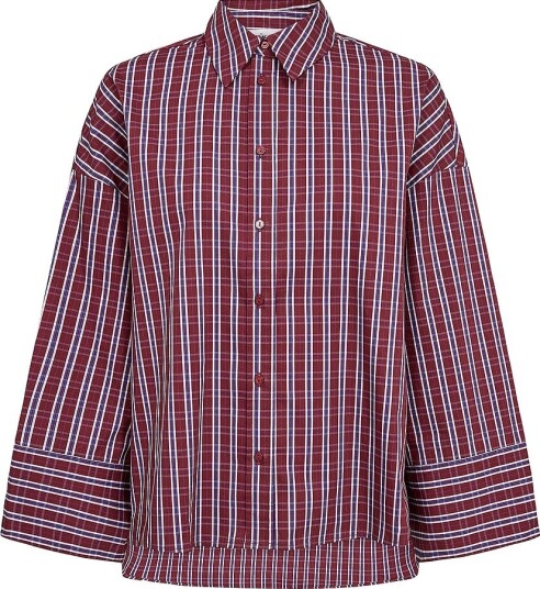 Co" Couture Reneecc Check Cuff Shirt Burgundy XL