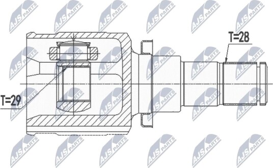 Nty Drivknute drivaksel NTY NPW SU 038