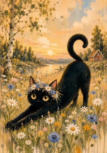 Plakat Katt i Eng