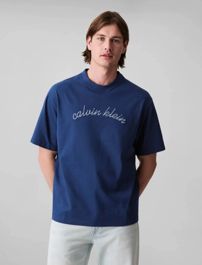 Calvin Klein Jeans Ss Center Chain Stitch 16S Rlxd - Blue - S