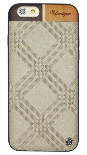 Uunique iPhone 6 / 6s Uunique Hard Shell - Designer Plast Bakside Deksel - Embossed Wooden Silver