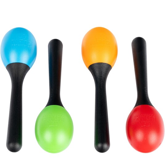 Nino Percussion Ninoset569 Nino Maracas Shakersett, 4 Stk. (Sb, Gg, Or, R)