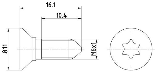 Skrue bremseskive HELLA 8DZ 355 209 081