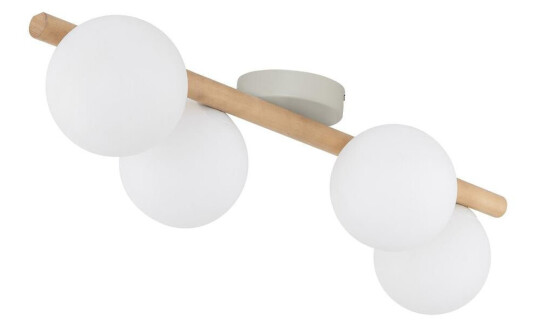 Estera wood taklampe 4-lys - Natur / Opal Estera wood taklampe 4-lys - Natur / Opal