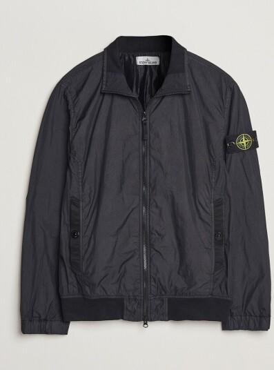 Stone Island Crinkle Reps Padded Hood Down Jacket Black