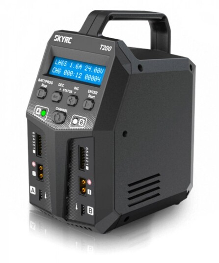 SkyRC T200 Charger 240VAC/12VDC 12A 2x100W SkyRC T200 Charger 240VAC/12VDC 12A 2x100W