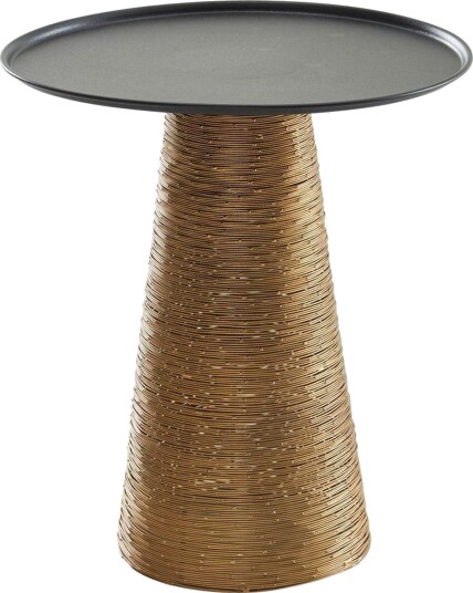 Sidebord Wohnling Metall Rund 40 cm Brettoptikk Bordplate Moderne -