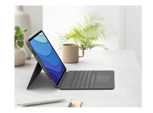 Logitech Combo Touch - keyboard and folio case - with trackpad - QWERTY - US International - oxford grey - Tastatur & Foliosett - Universal - Grå Logitech Combo Touch - keyboard and folio case - with trackpad - QWERTY - US International - oxford grey - Tastatur & Foliosett - Universal - Grå