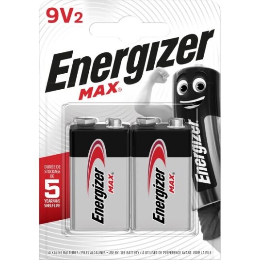 Energizer Max 9V Alkalisk Batteri 2-pakning - Langvarig Energi Energizer Max 9V Alkalisk Batteri 2-pakning - Langvarig Energi