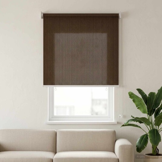 vidaXL Utendørs Rullegardin 90% UV-blokk Brun 80 x 140 cm HDPE