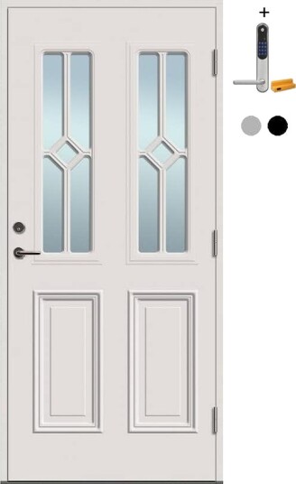 Ytterdør Tundøren Tun 467 Hvit med Yale Doorman Classic Home