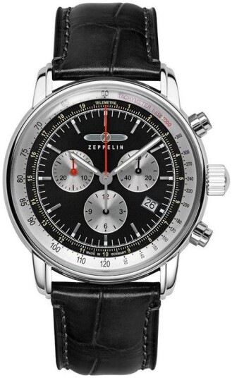 Zeppelin Herreklokke 88882 Lz 14 Marine Sort/Lær Ø42 mm Zeppelin Herreklokke 88882 Lz 14 Marine Sort/Lær Ø42 mm